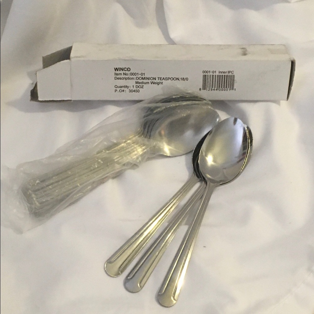 Winco Dominion Teaspoon 0001-01 New 12 Teaspoons